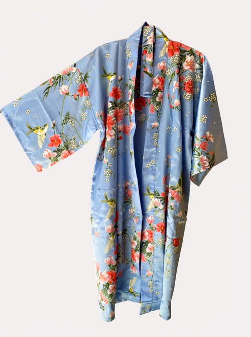 《木蓮》 HAPPI コート 【 "MAGNOLIA" HAPPI COAT 】  ONE SIZE　LADIES　POLYESTER 100%　HALF　トップス　アウター　半纏　和服　和柄　和風　和モダン　和コーデ　和ローブ　レトロ　ハーフ丈　ショート　ジャケット　マント　羽織　部屋着　コスプレ　衣装　お出かけ　日本土産　人気　日本製