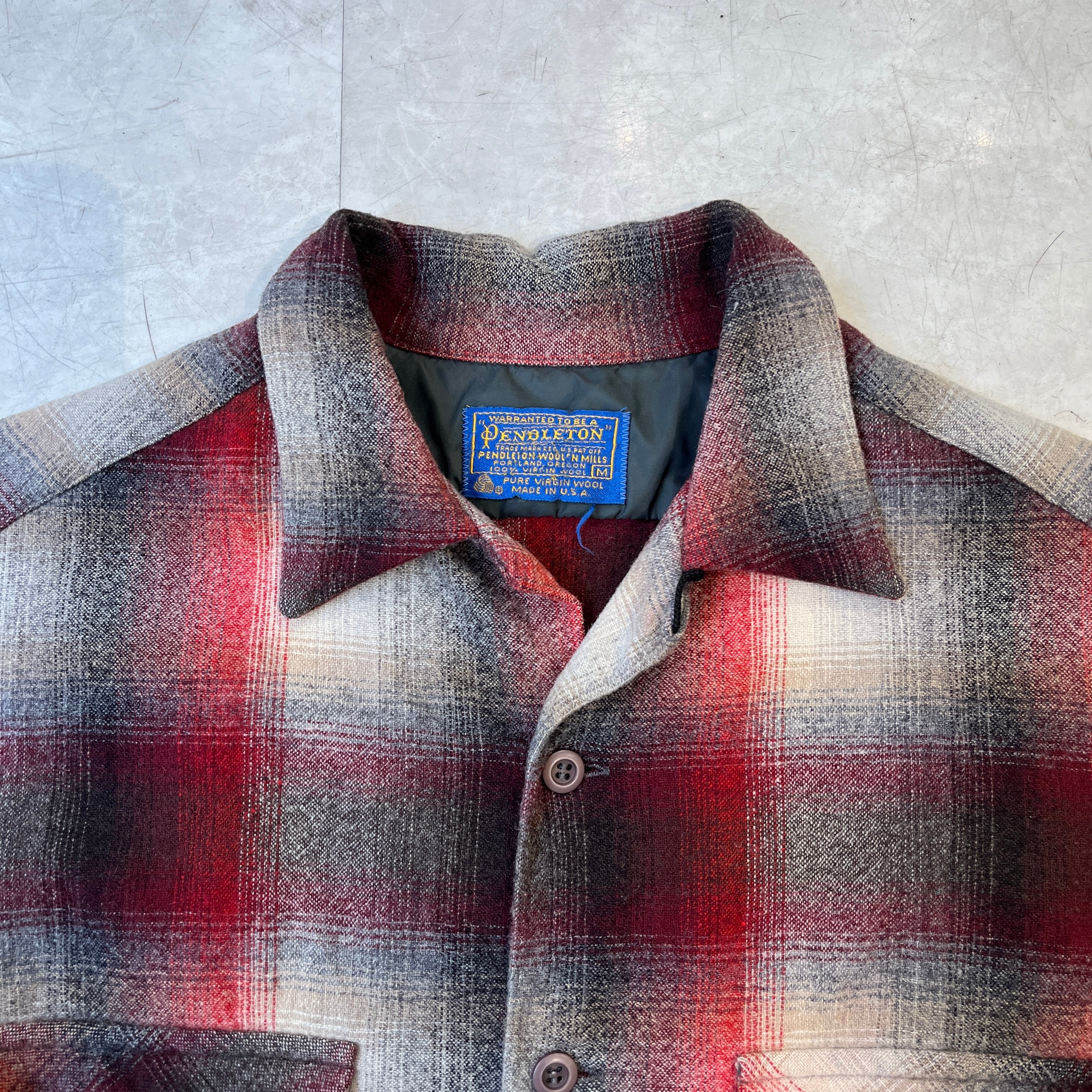 70s〜80s PENDLETON Wool Shirt 70年代 80年代 ペンドルトン ウールシャツ オンブレチェック フラップポケット M |  ヴィンテージカイトリオレゴン powered by BASE