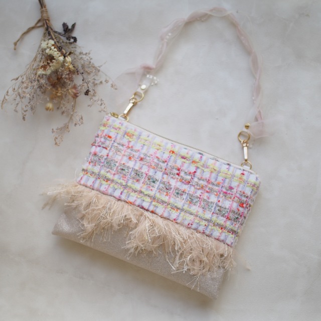 Malhia Kent Tweed クラッチ＆ショルダーバッグ
