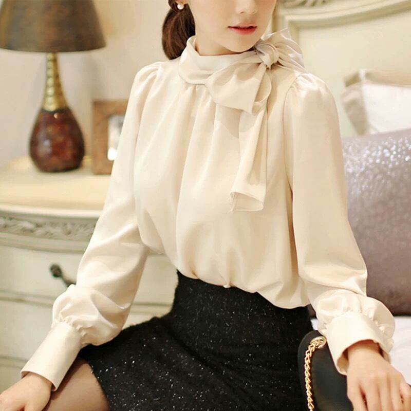 レースアップシフォンシャツ YH8625