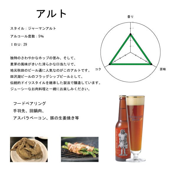 田沢湖ビール定番6種飲み比べ6本セット【送料込み！】アルト