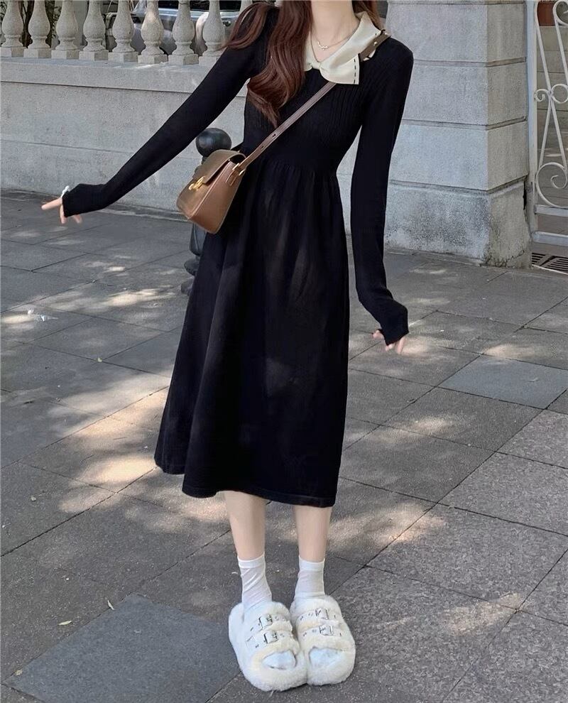 襟付きワンピース 膝下丈 G10CON0035