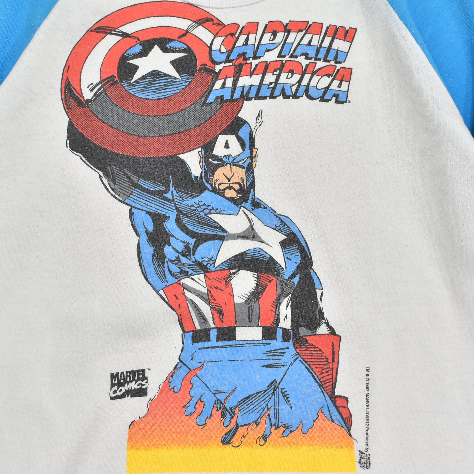 90s MARVEL CAPTAIN AMERICA raglan sleeve T-shirt | 古着屋 grin