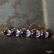 アンティークジュエリー 天然アメシスト 5連バーブローチ (ソーティングメモ付)