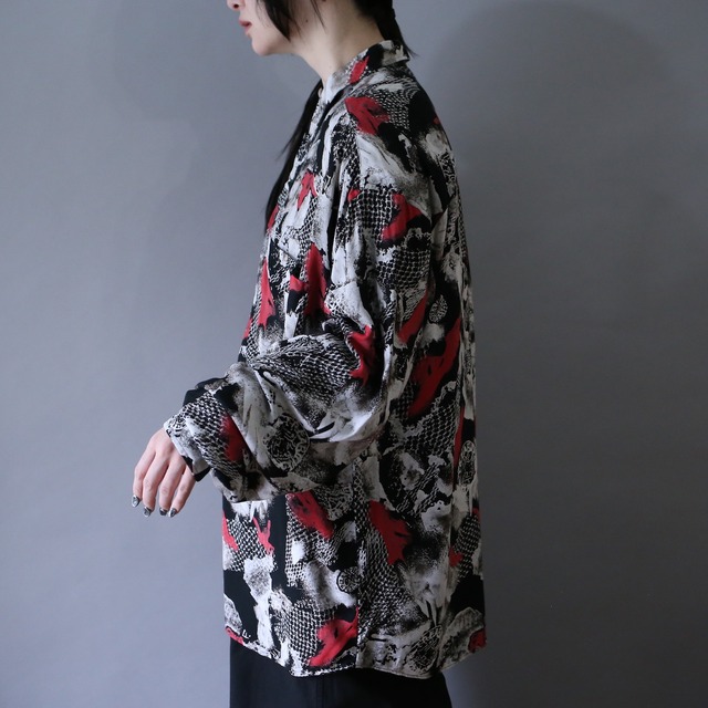 dark coloring art full pattern over silhouette shirt