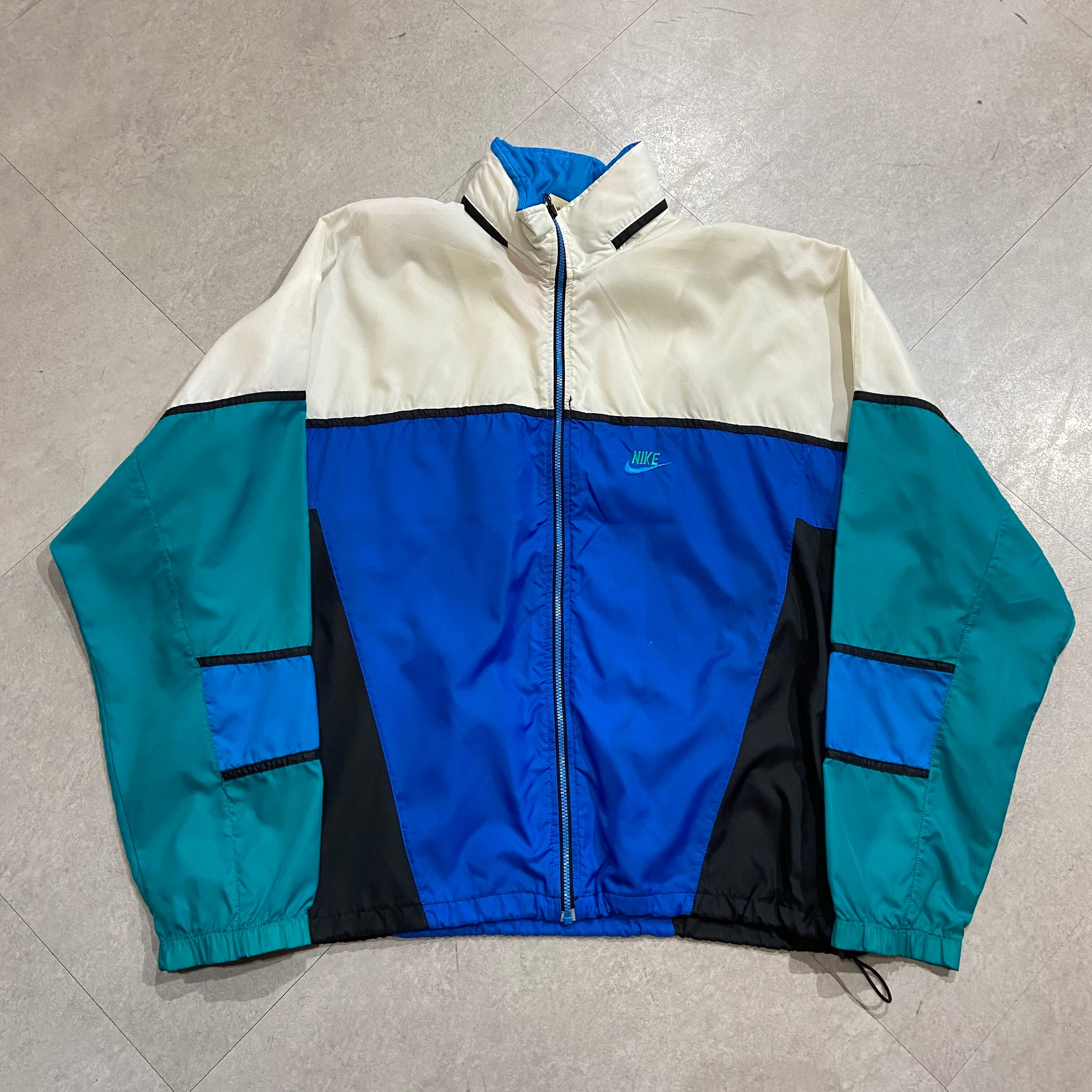 90年代 size : XL【 NIKE 】ナイキ 銀タグ ナイロンジャケット 青 白 ...