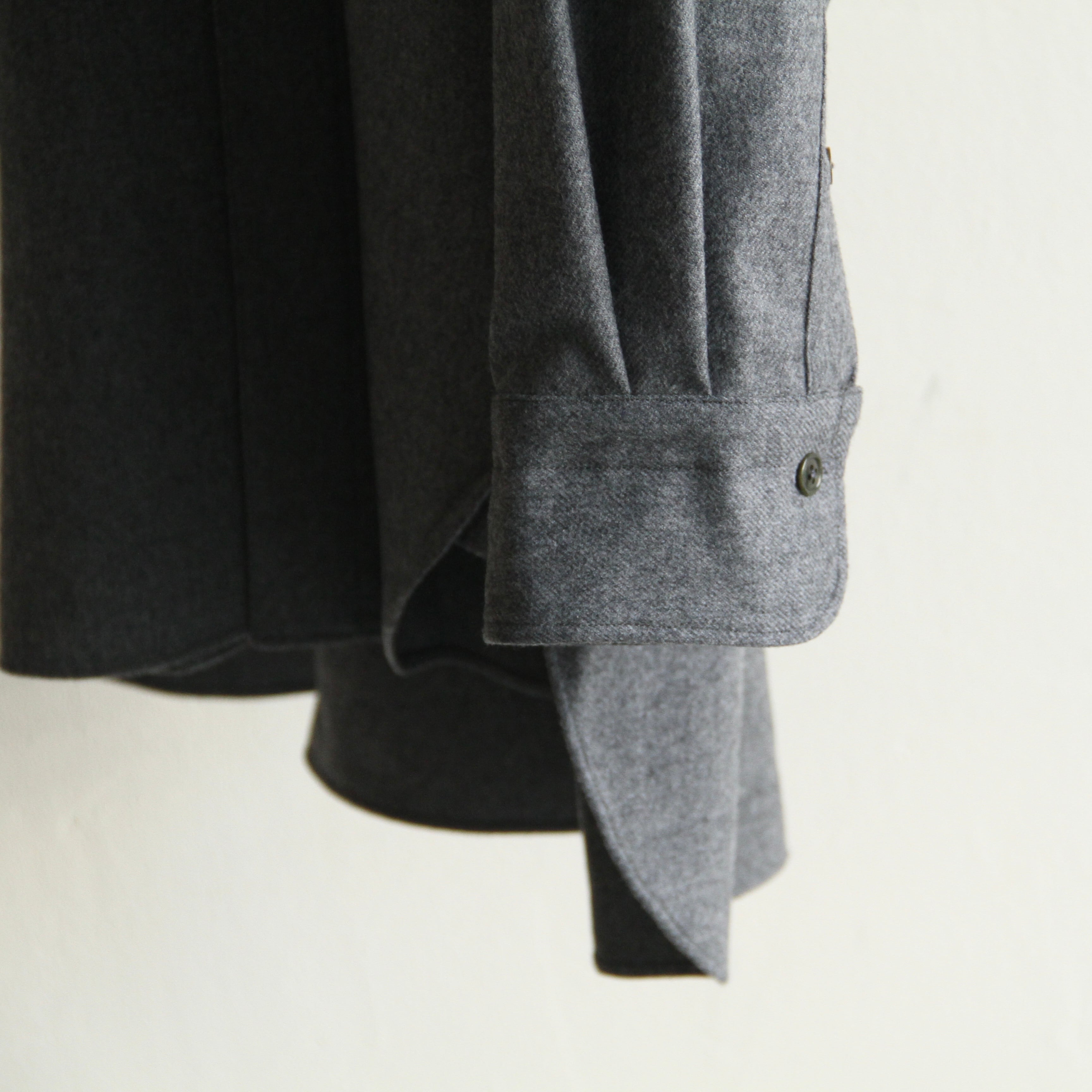 MAATEE&SONS【 mens 】wool saxony band collar shirts | Terminal