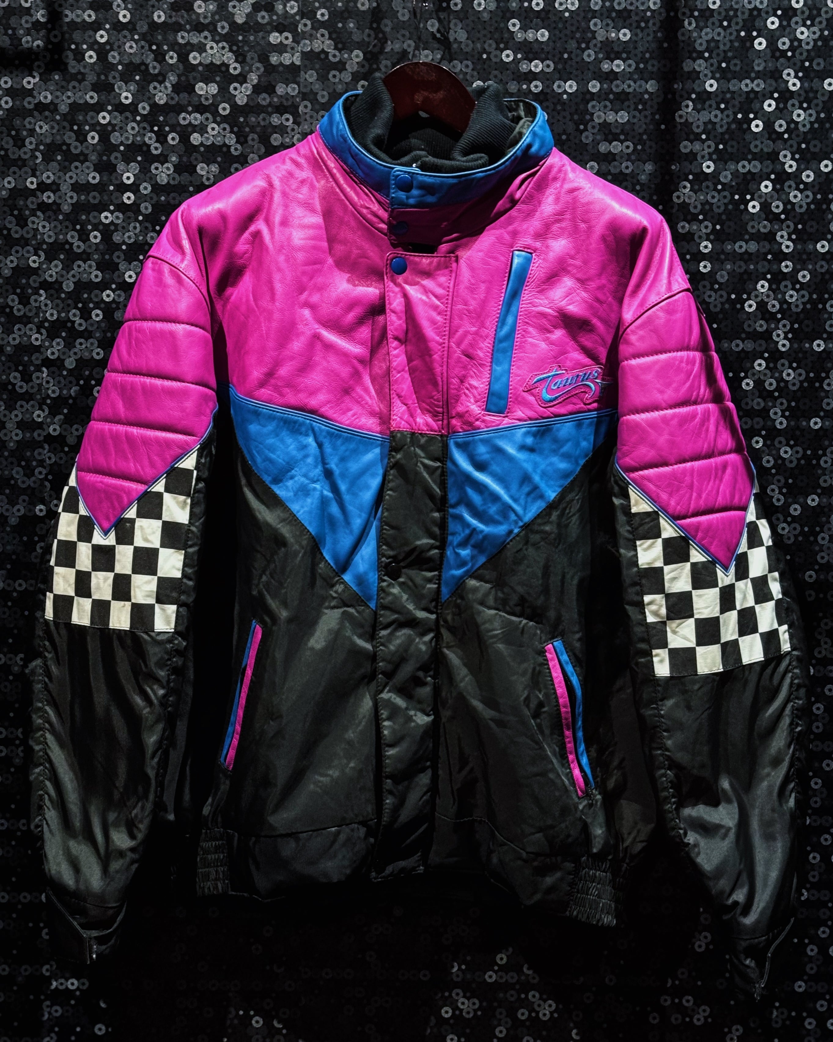 【ÆIEM】“Tauris” vintage neon color leather switching jacket
