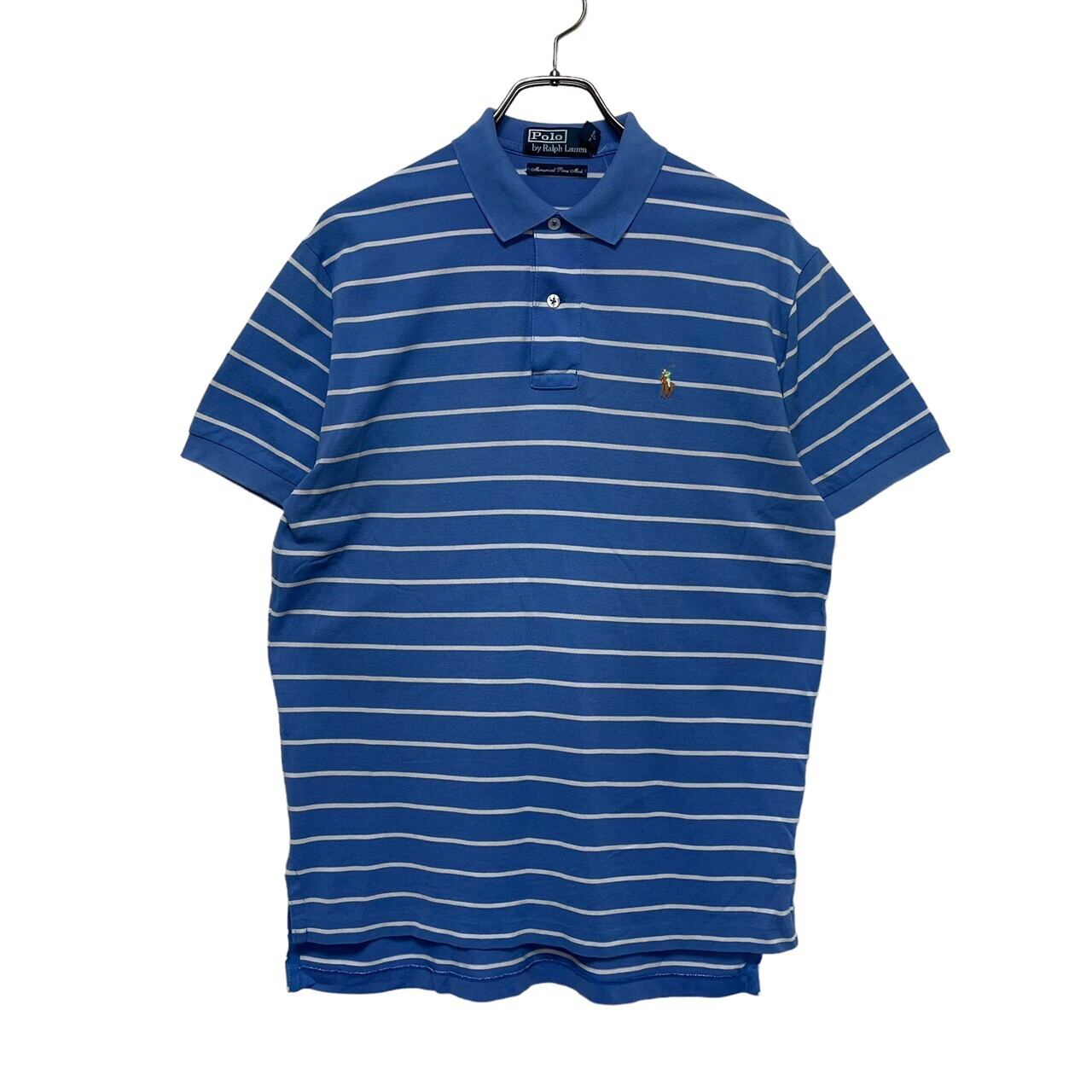 POLO by RALPH LAUREN 半袖ポロシャツ S 刺繍 コットン100% ボーダー 
