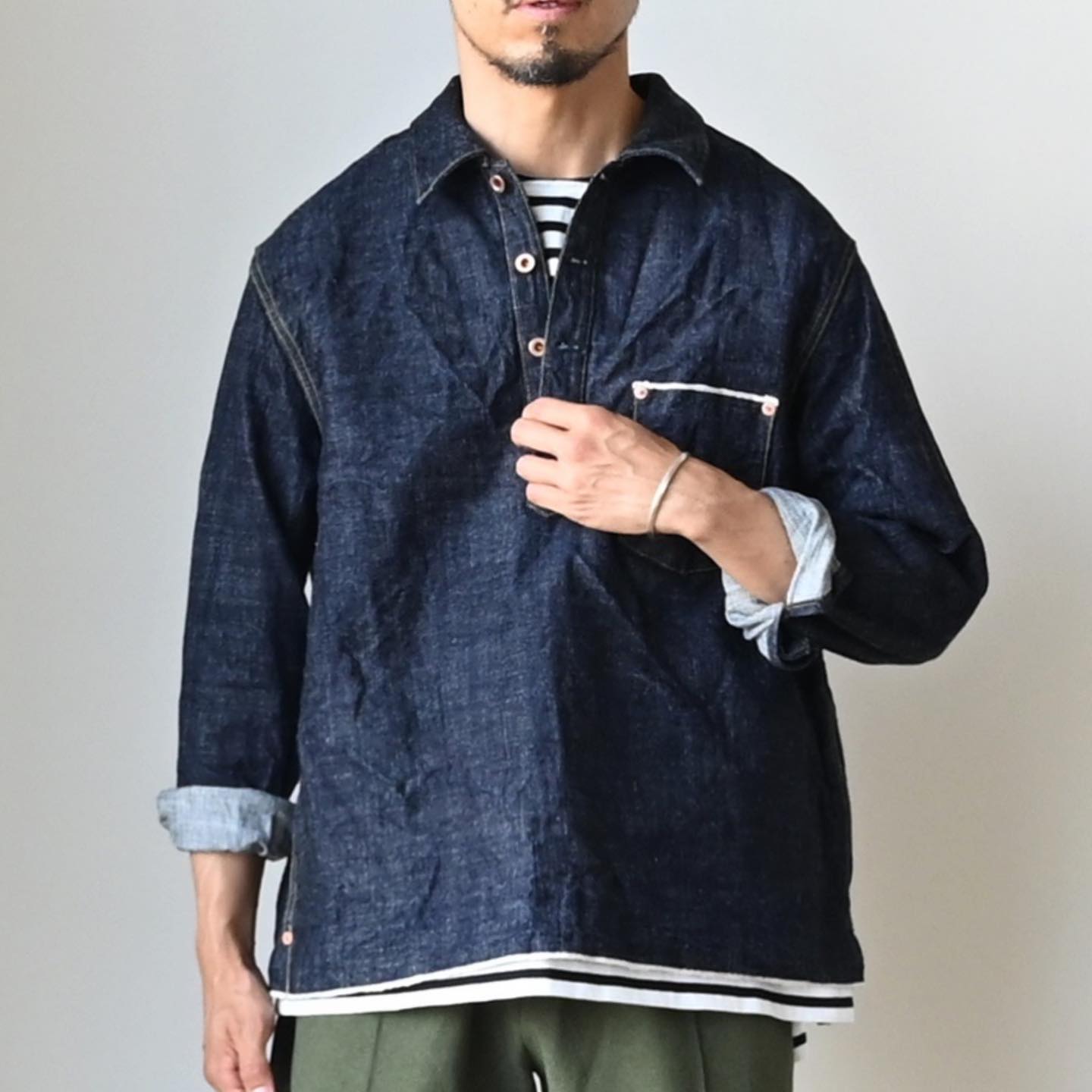 F.O.B FACTORY】DENIM PULL OVER JACKET 14oz デニムプルオーバー