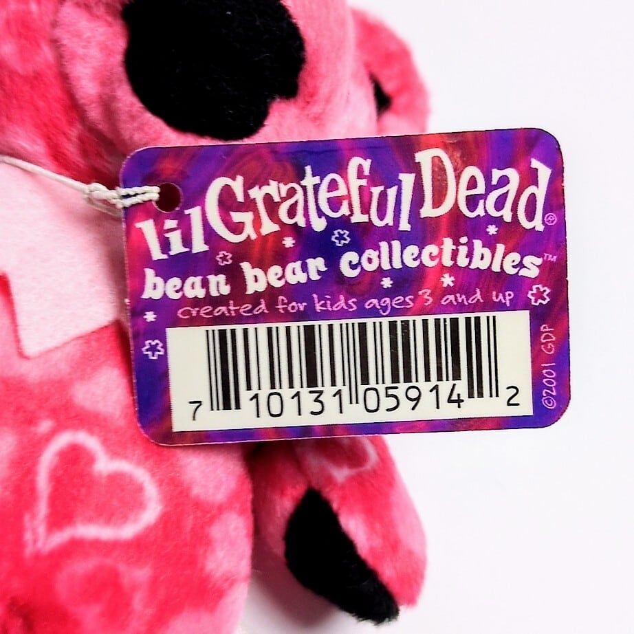 ☆DEADSTOCK / VINTAGE☆ 2001年製【 Grateful Dead(グレイトフルデッド)】5inch 5インチ / Bean Bear / ビーンベア /  ベロなし 舌なし 日本限定  Lil Heart / リル・ハート シリーズA〚アメリカン雑貨 アメトイ〛