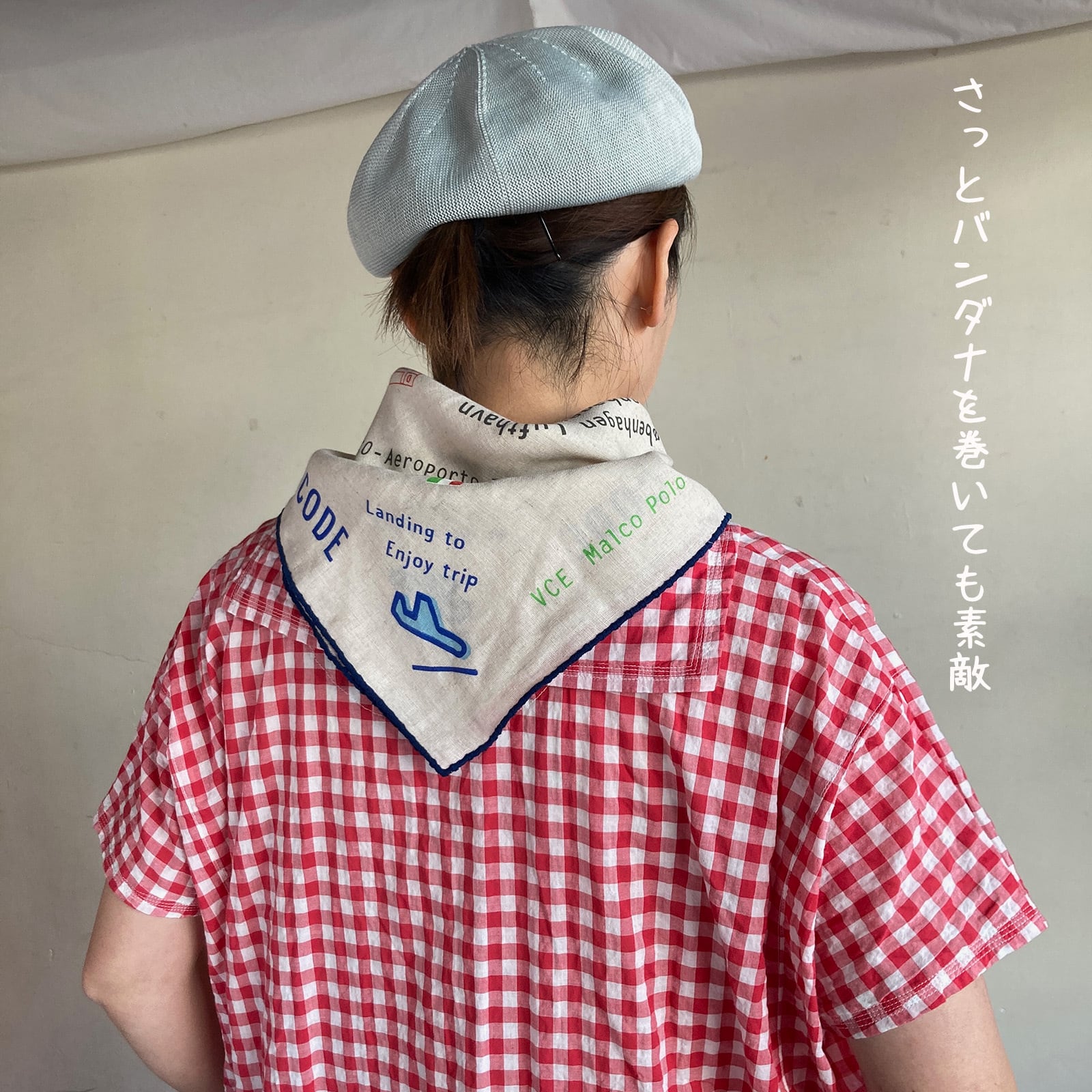 快晴堂謹製　ギンガムチェック　シャツワンピース Wide脇切り替えワンピース ゆらぎギンガムチェック 62OP10 サイズ F