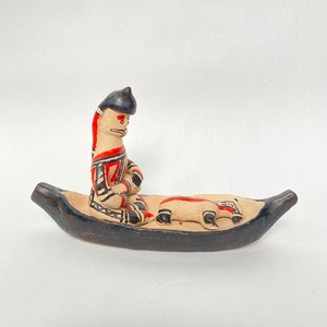 ブラジル カラジャ族 陶器 BONECA 船人とバク(17)