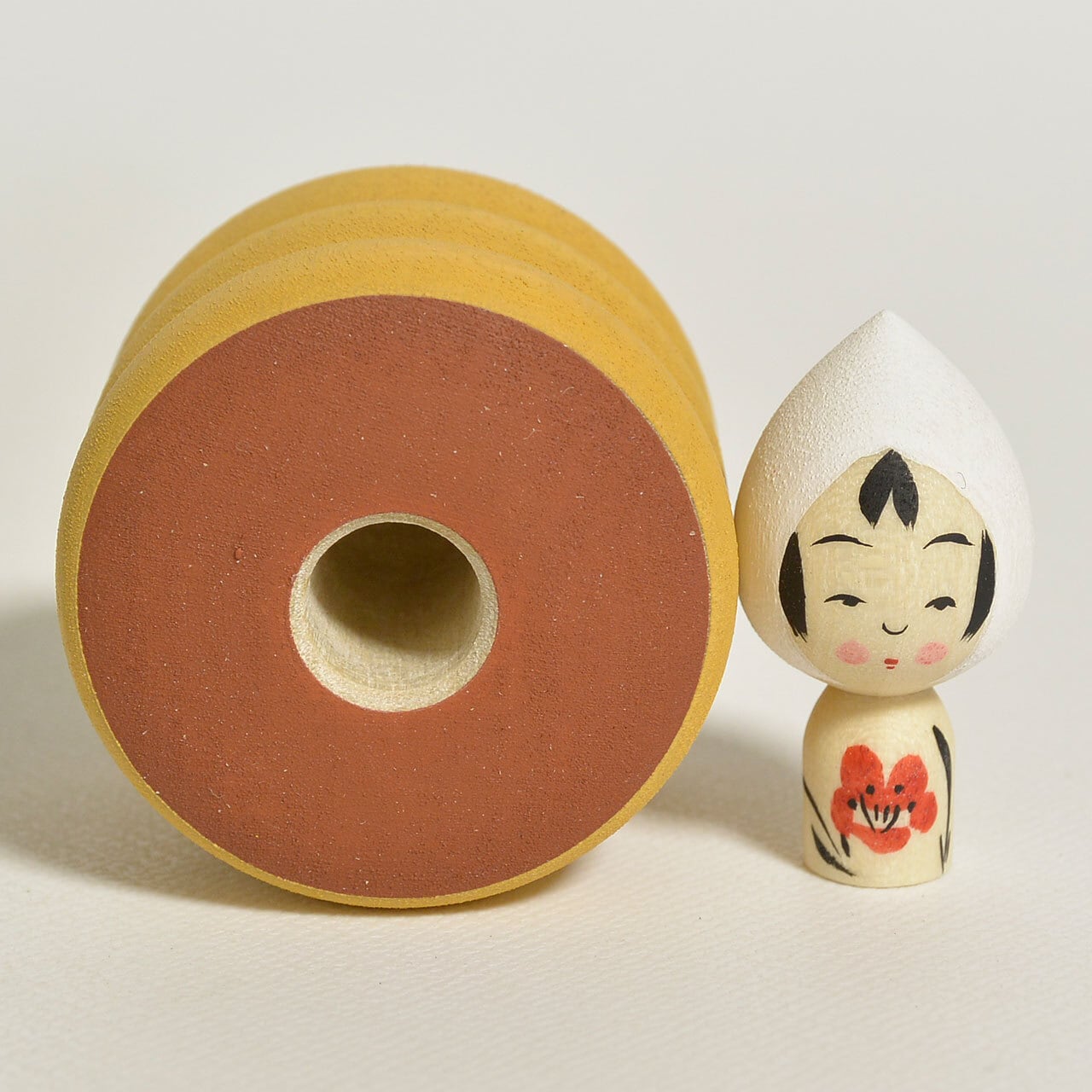パンケーキちゃんこけし 約1.5寸 約4.5cm 鈴木明 工人（作並系）#2543