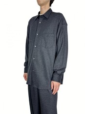 【Graphpaper】Wool Smooth Flannel Oversized Regular Collar Shirt