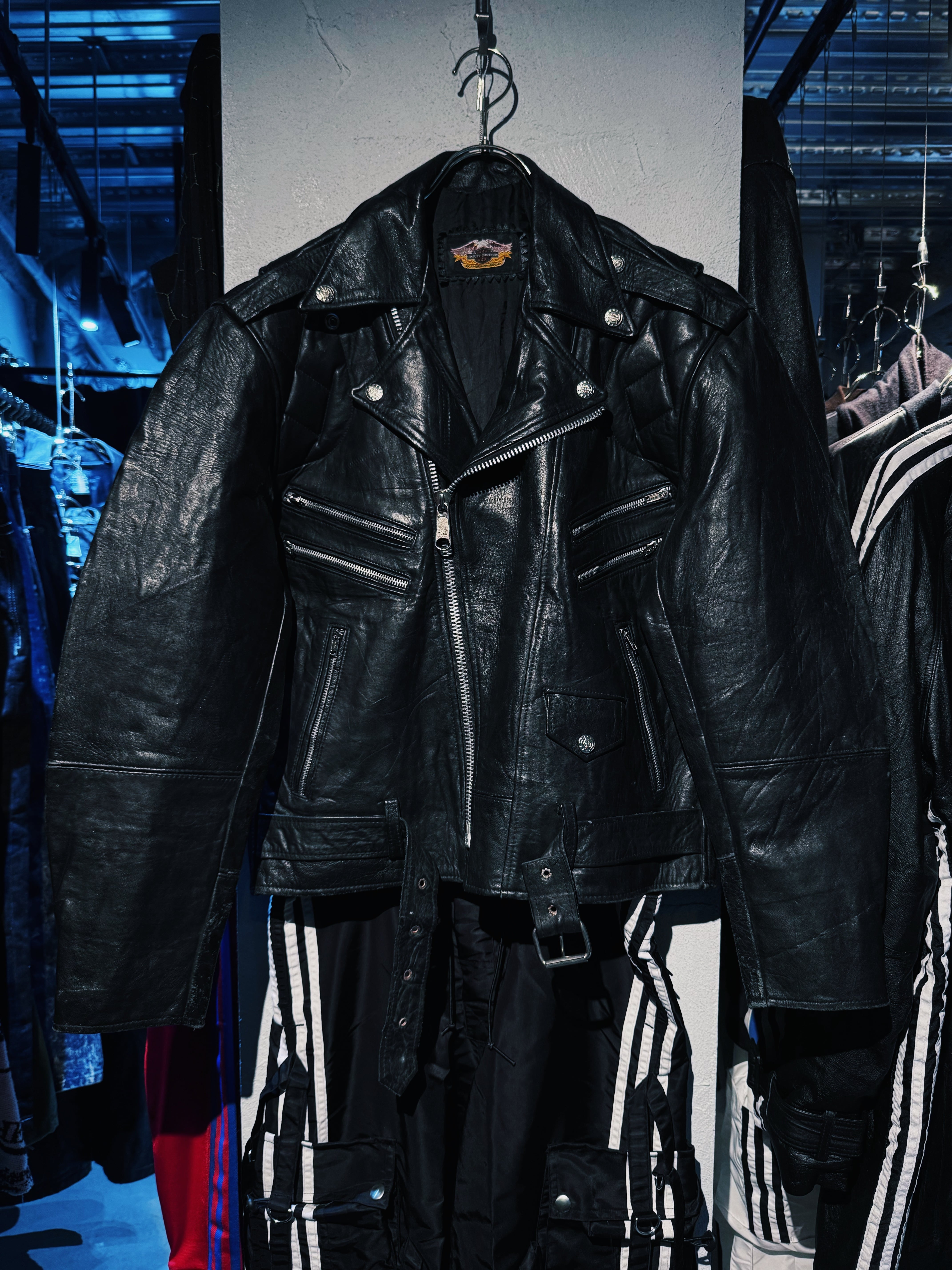 【D4C】90's vintage "Harley-Davidson" genuine leather single riders jacket