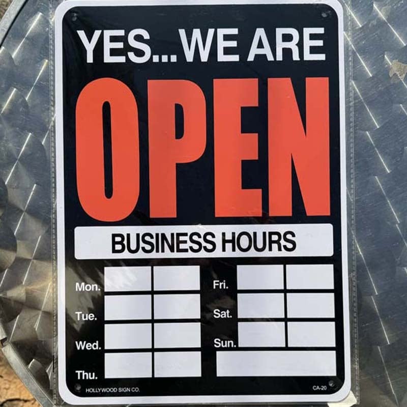 HOLLYWOOD SIGN Plastic sign/Open/Closed/Business Hours、両面看板