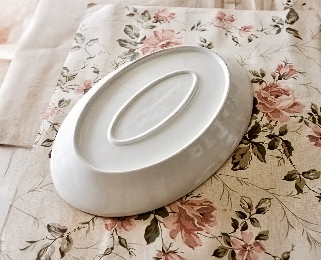 19世紀  フランス 36.5c おお巨大な白よ！白の集約と重厚なオーバルプレートb アンティーク