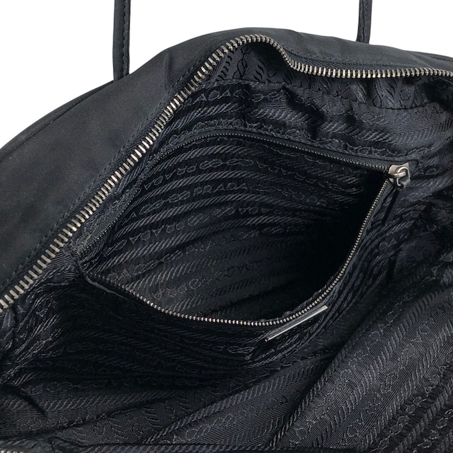 PRADA プラダ ハンドバッグ ブラック トライアングルロゴ ナイロン ボストン カデナ vintage ヴィンテージ オールド w7yvkr