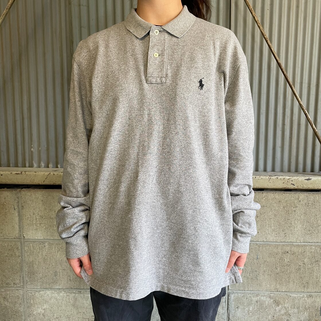 Polo Ralph Lauren ポロラルフローレン 鹿の子 長袖ポロシャツ メンズM 