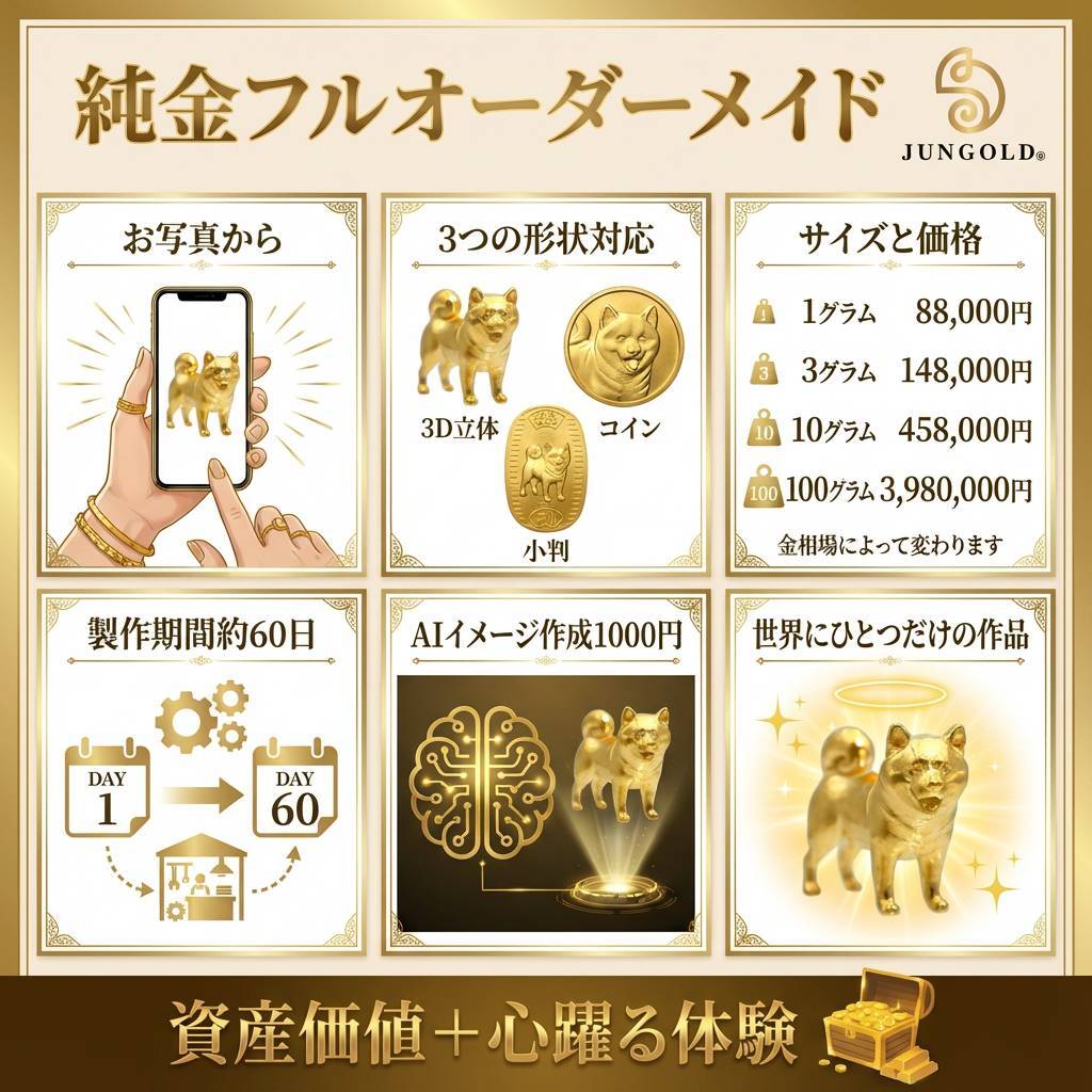 3g】純金のフルオーダーメイドサービス | JUNGOLD【純金の世界】