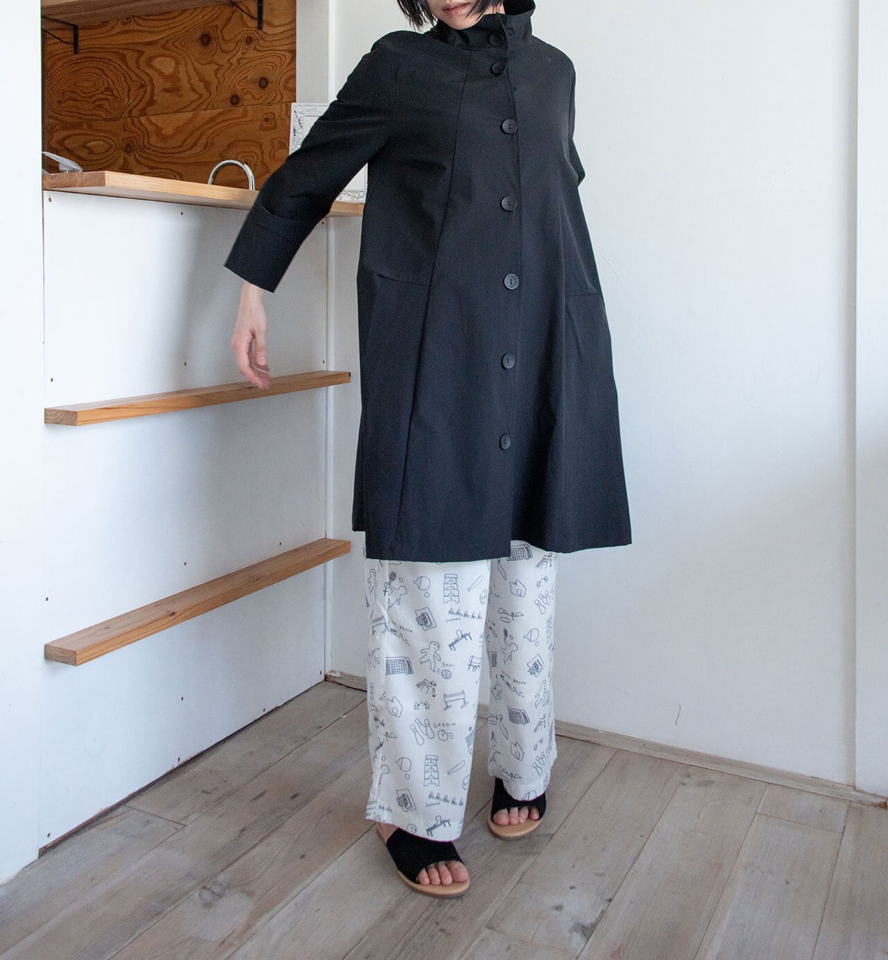 撥水加工★スタンドカラーコート★梅雨に最適