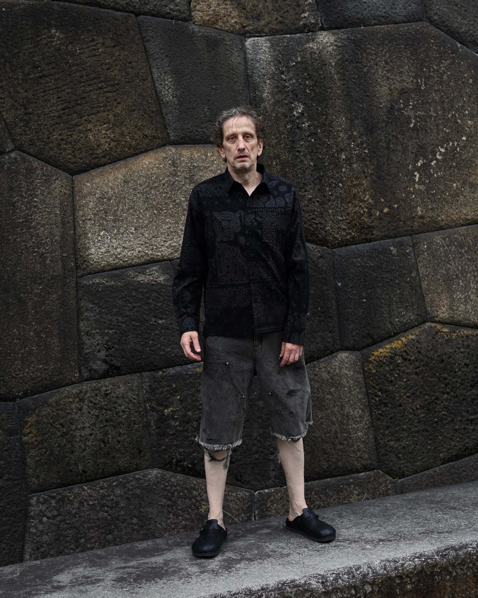 トップス MIYAGIHIDETAKA BLACK Dyed Bandana Shirt BLACK Dyed Bandana Shirt | MIYAGIHIDETAKA