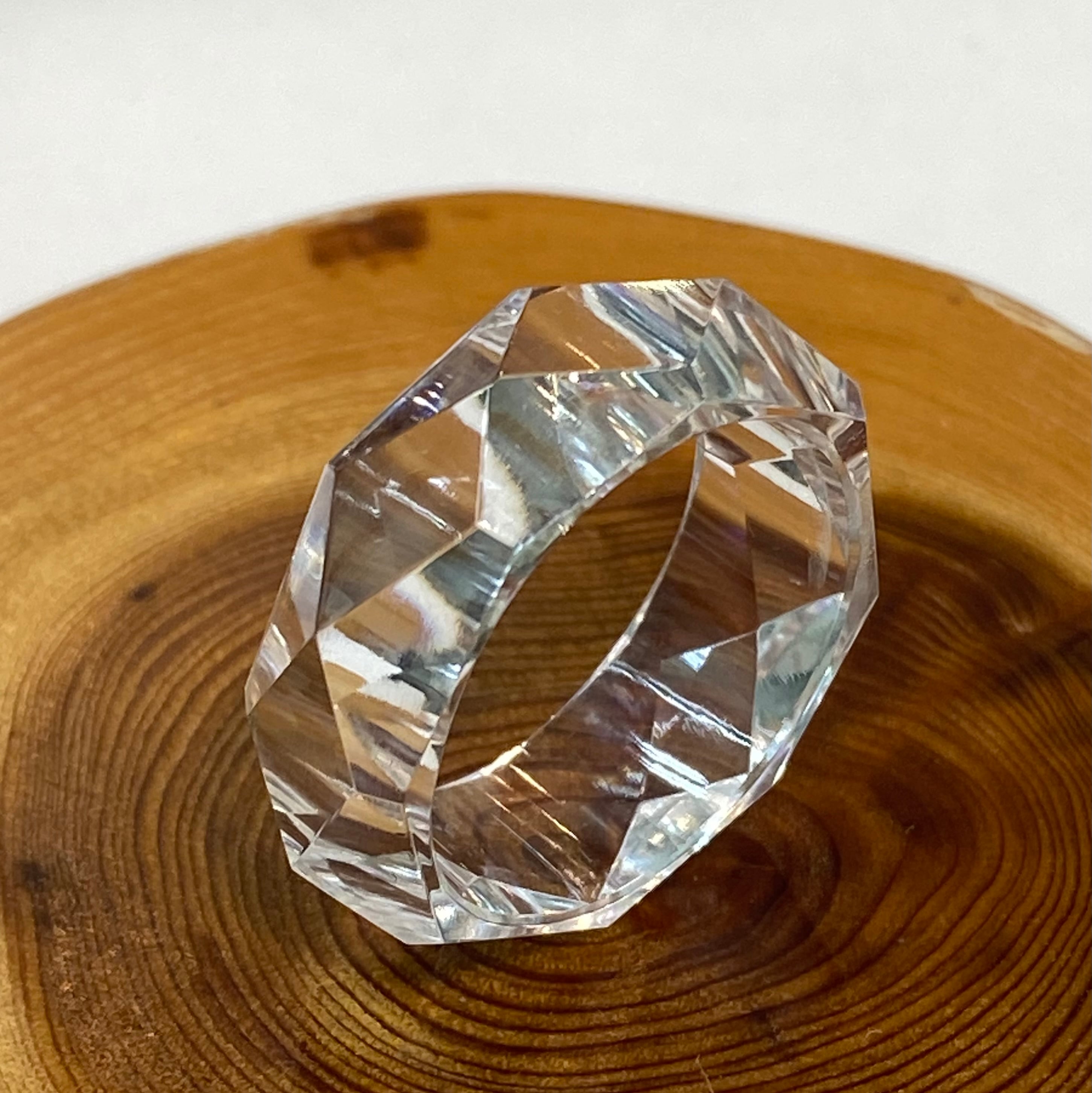 厳選　ガネッシュヒマール産ヒマラヤ水晶　くりぬきリング18号　手作り カット 厳選 ガネッシュヒマール産ヒマラヤ水晶 くりぬきリング22号 手作り