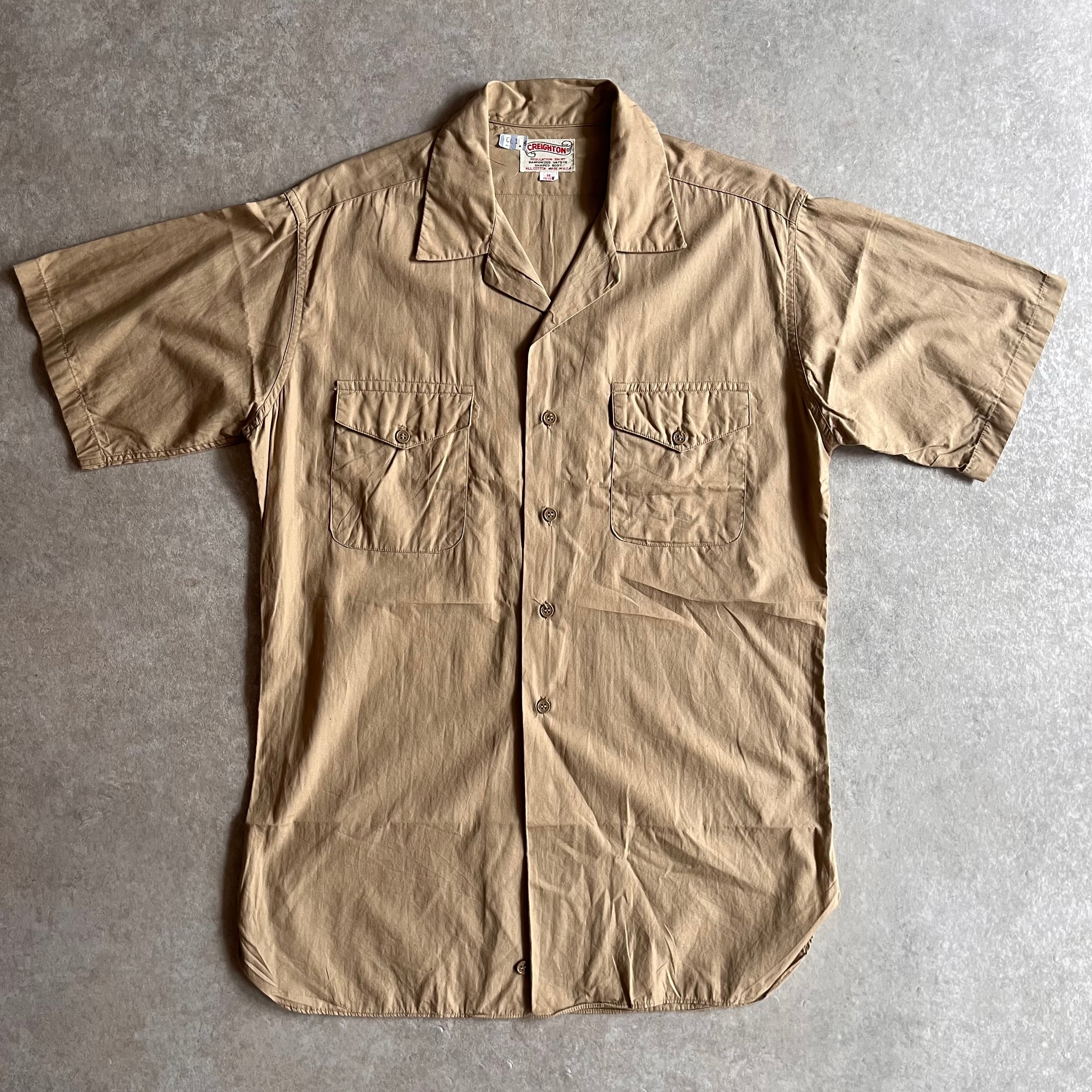 1960s CREIGTON Safari S/S Shirts M Nade in USA H108