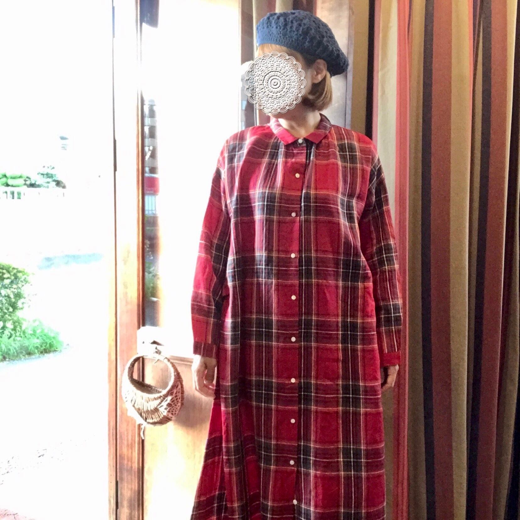 Blue Willow タータンチェックワンピース レッド