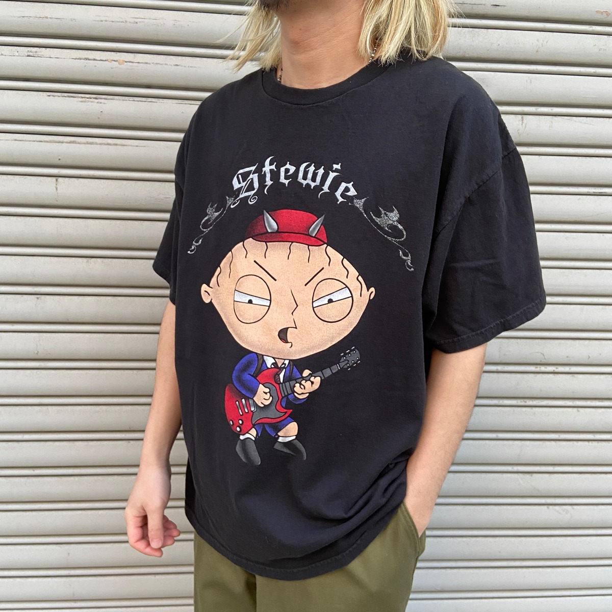 00s ファミリーガイ キャラクターTシャツ キャラt ブラック XL | 古着 