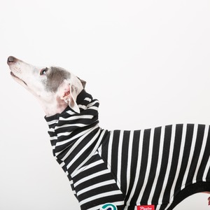 ボーダーファッションロンパース　black / イタグレ服