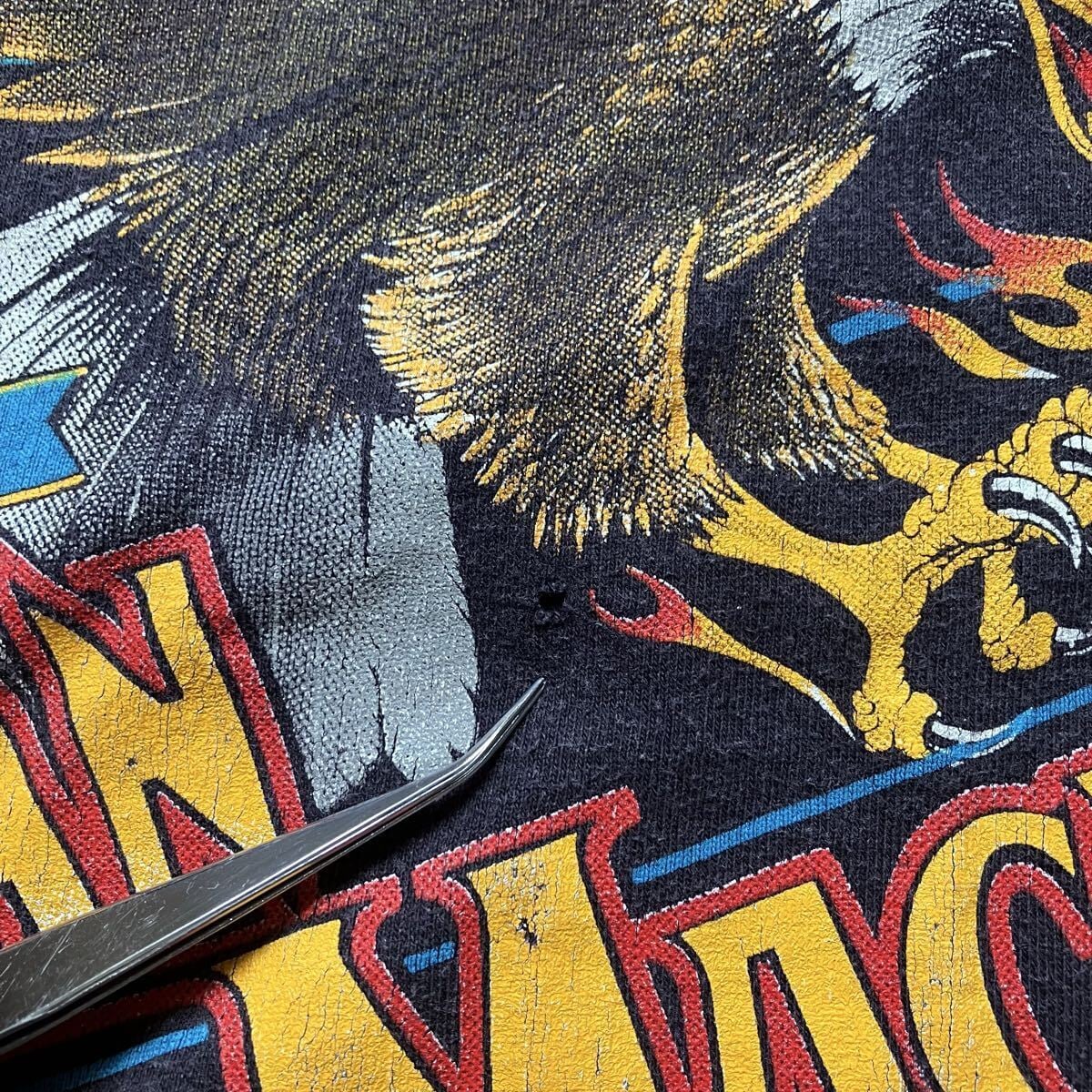 L】80s USA製 Harley-Davidson MEAN MACHINE イーグルTシャツ フェード