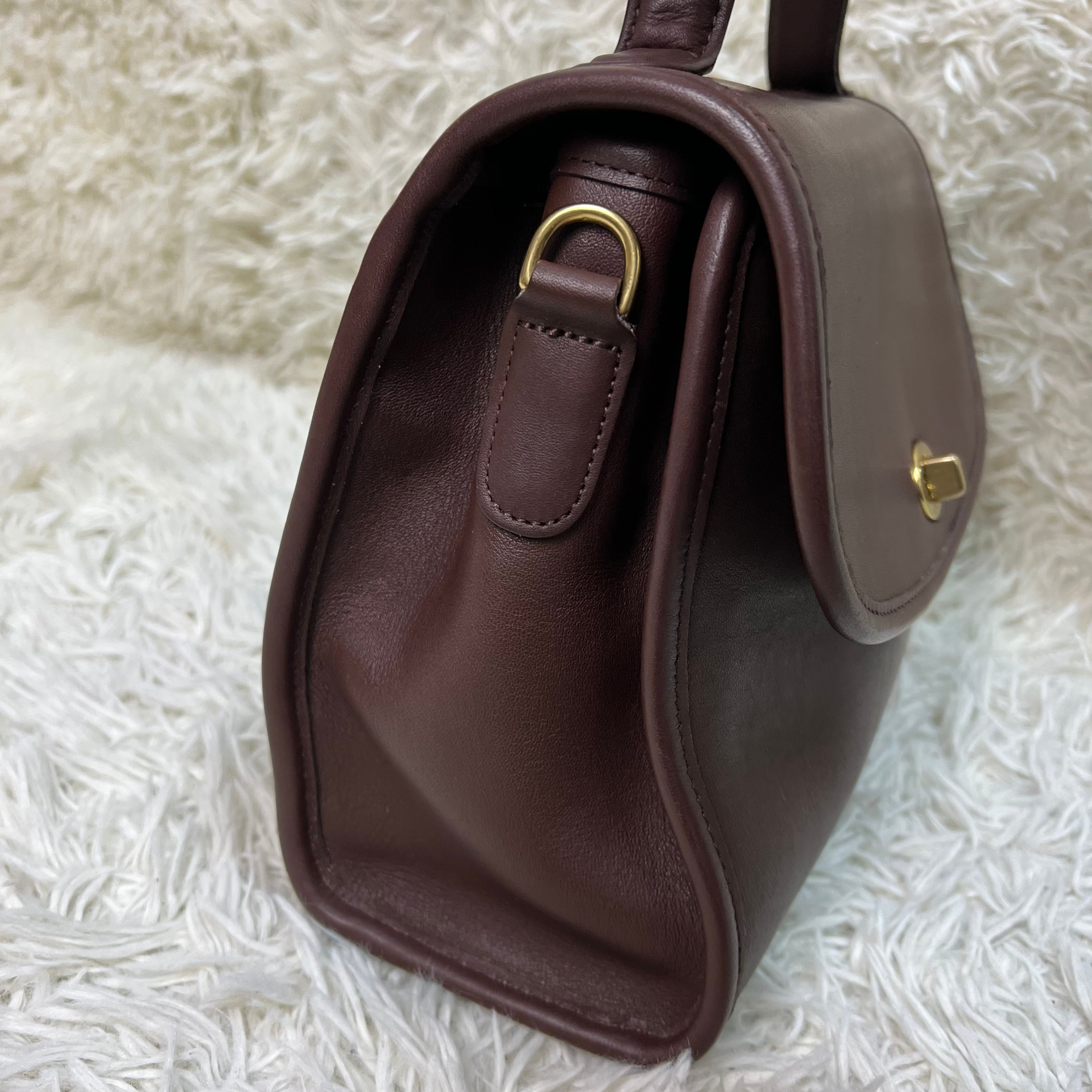 オールドコーチ ハンドバッグ ターンロック MANOR BAG 茶色 ダーク