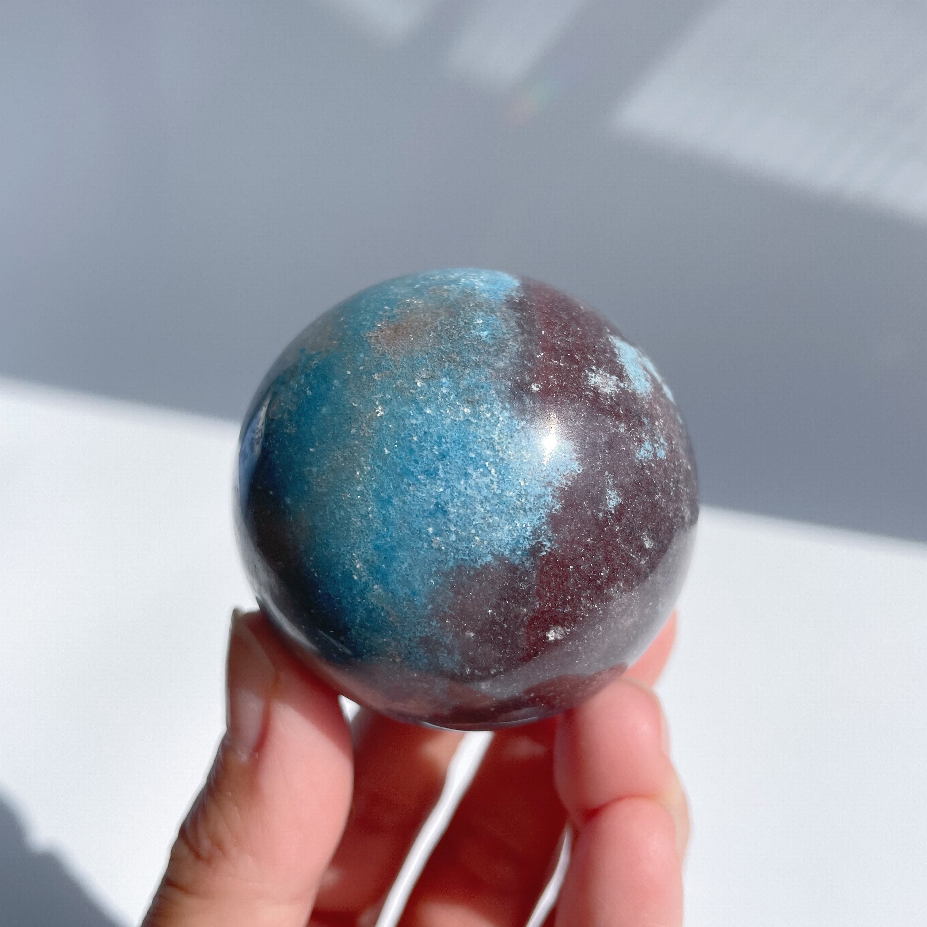 トロレアイトインクォーツ(トロール石)スフィア(丸玉)12◇Trolleite Sphere◇天然石・パワーストーン