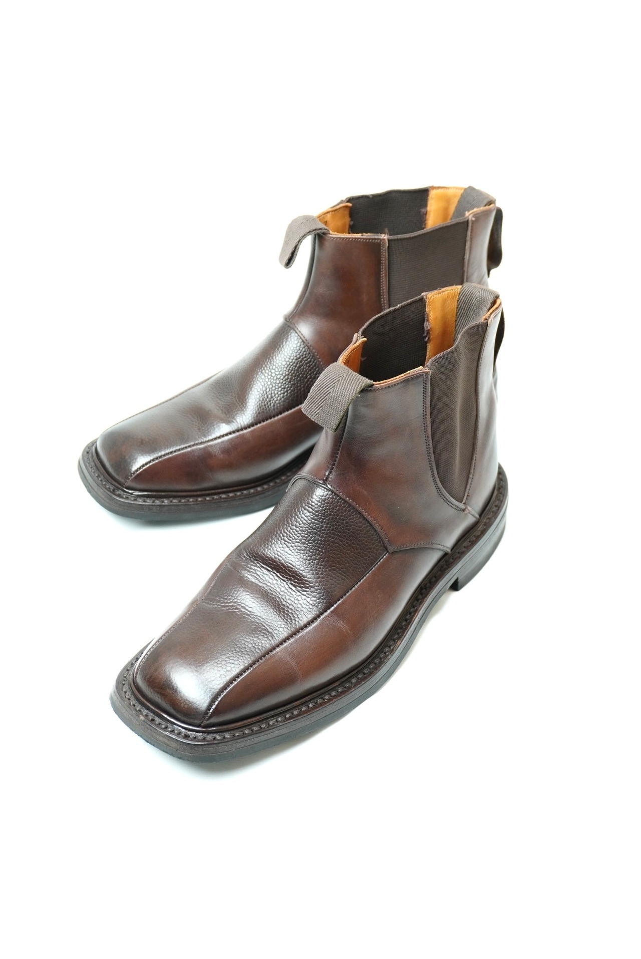 【TRICKER'S】Side Gore Boots  Brown Combi 8- 5 (Second Hand)