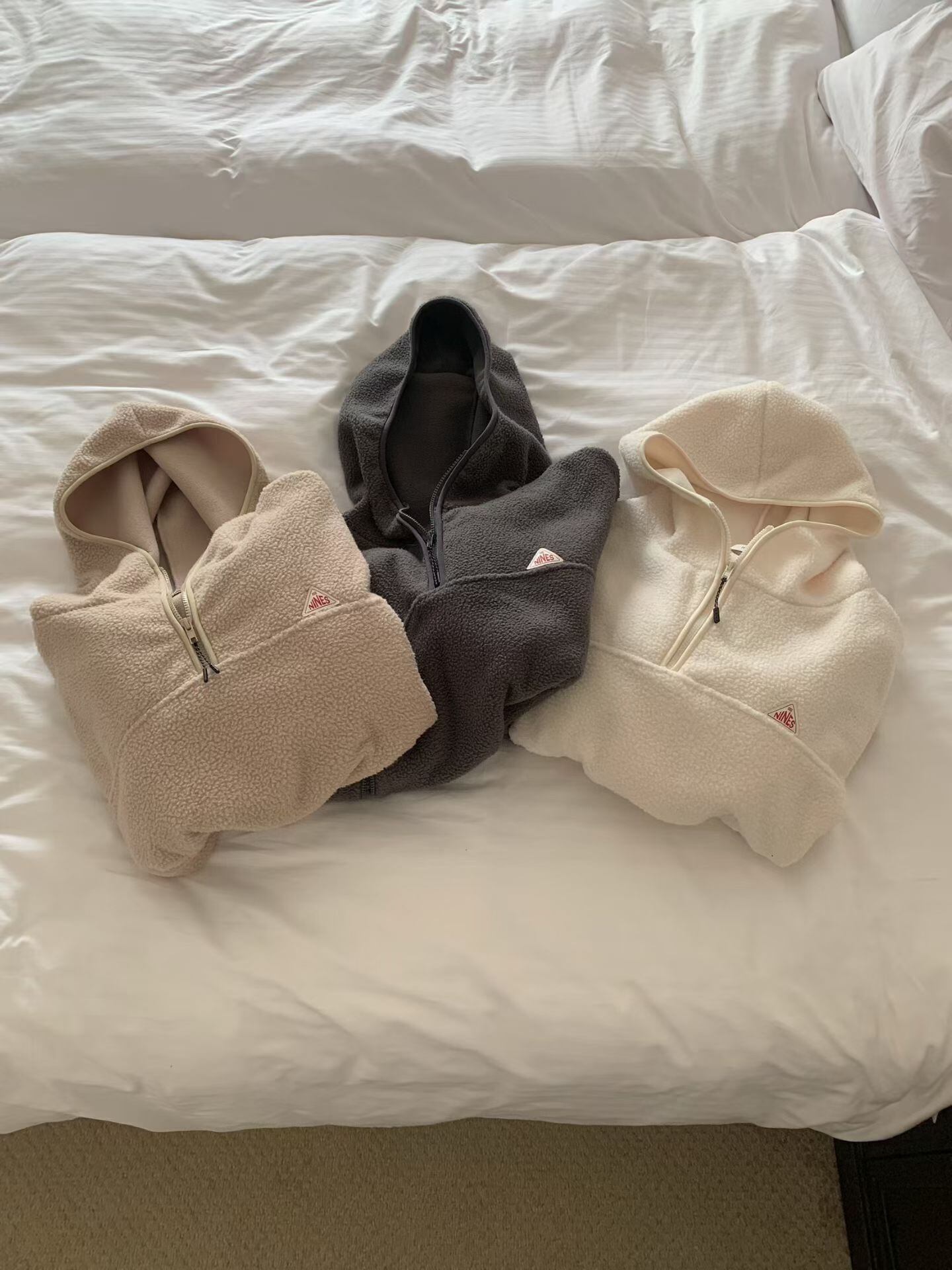 (予約)mellounge / Hooded fleece half zip-up / 3color