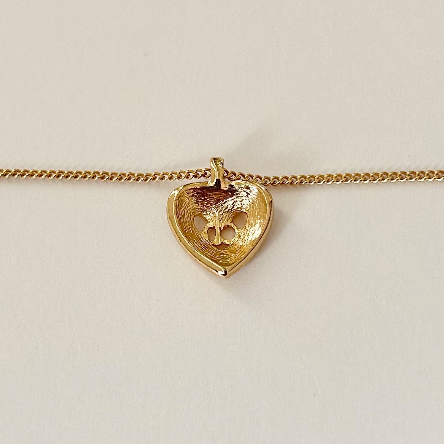 N5152】Christian Dior logo heart rhinestone necklace/クリスチャン