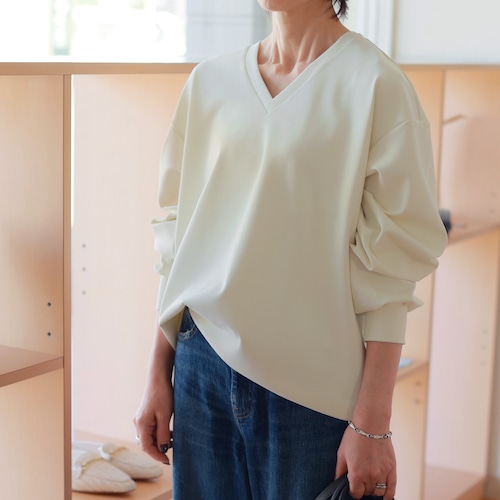 DOUBLE STANDARD CLOTHING SOV. (ダブルスタンダード クロージング ソブ) メルティーダンボール Vネックトップス