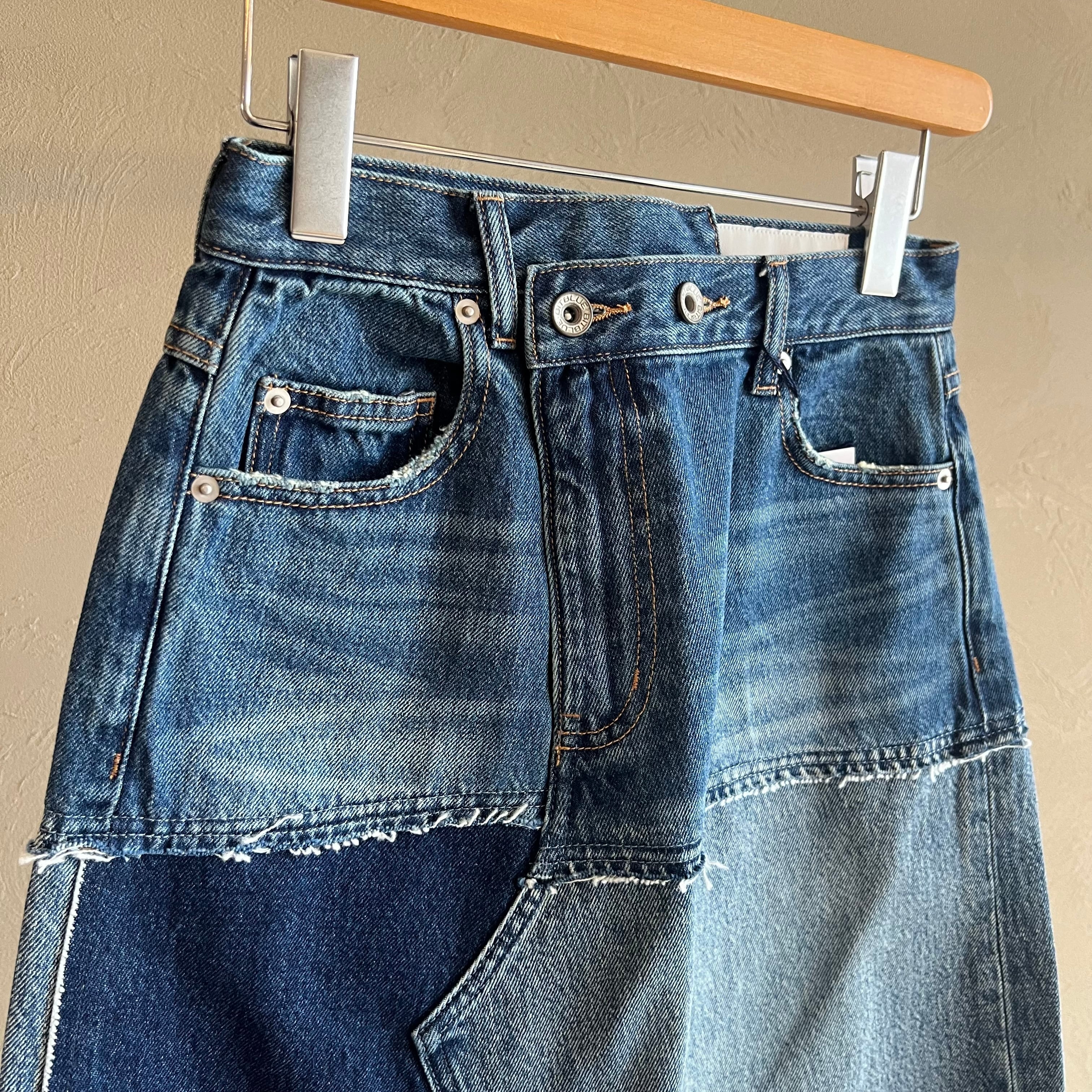 XSサイズのみ【 BIT BLUE 】リメイクデザインデニムスカート | valance