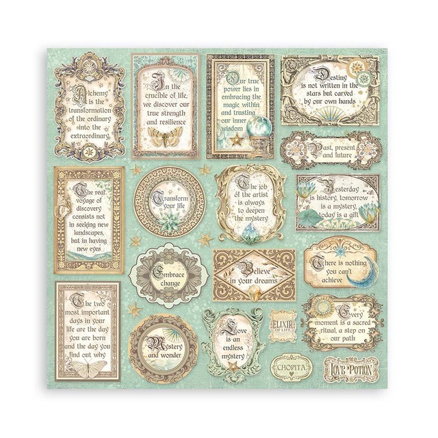 Stamperia Scrapbooking Small Pad 8インチ Double Faced - Fortune　両面デザインペーパーパッド10枚入り　SBBS105【Stamperia（スタンぺリア）】[ST-34]