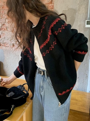 Nordic zip knit cardigan（ノルディックジップニットカーディガン）c-633