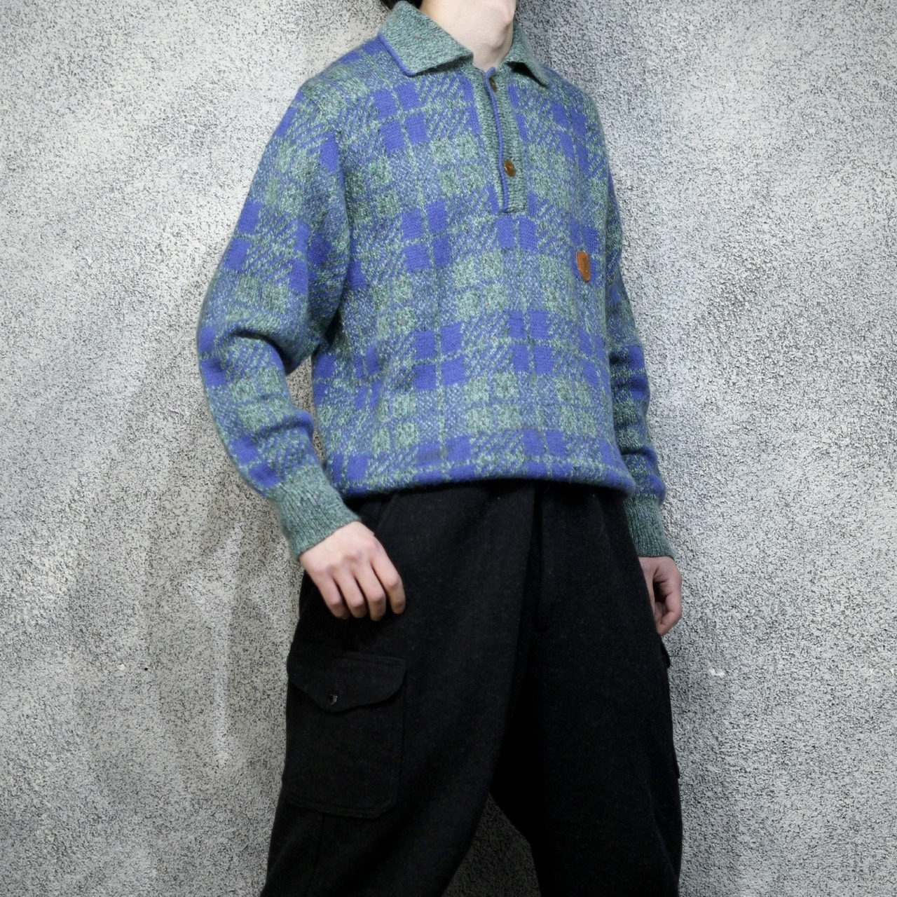 mohair blend design knit polo