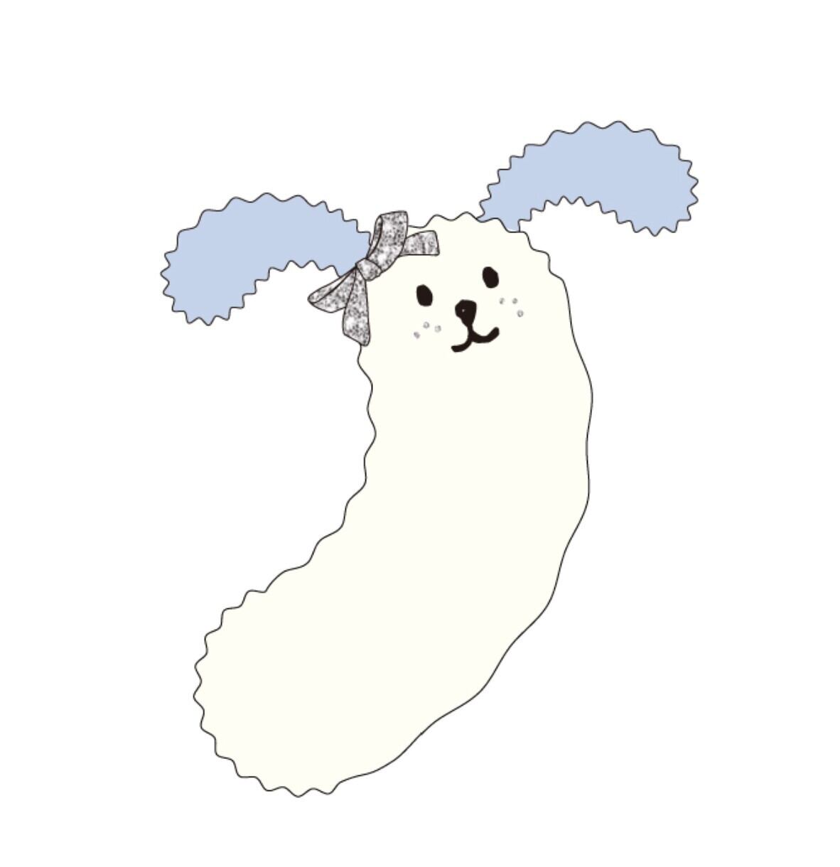 即納【taaffe】Hug My Bunny Classic Pillow (IVORY/BLUE)
