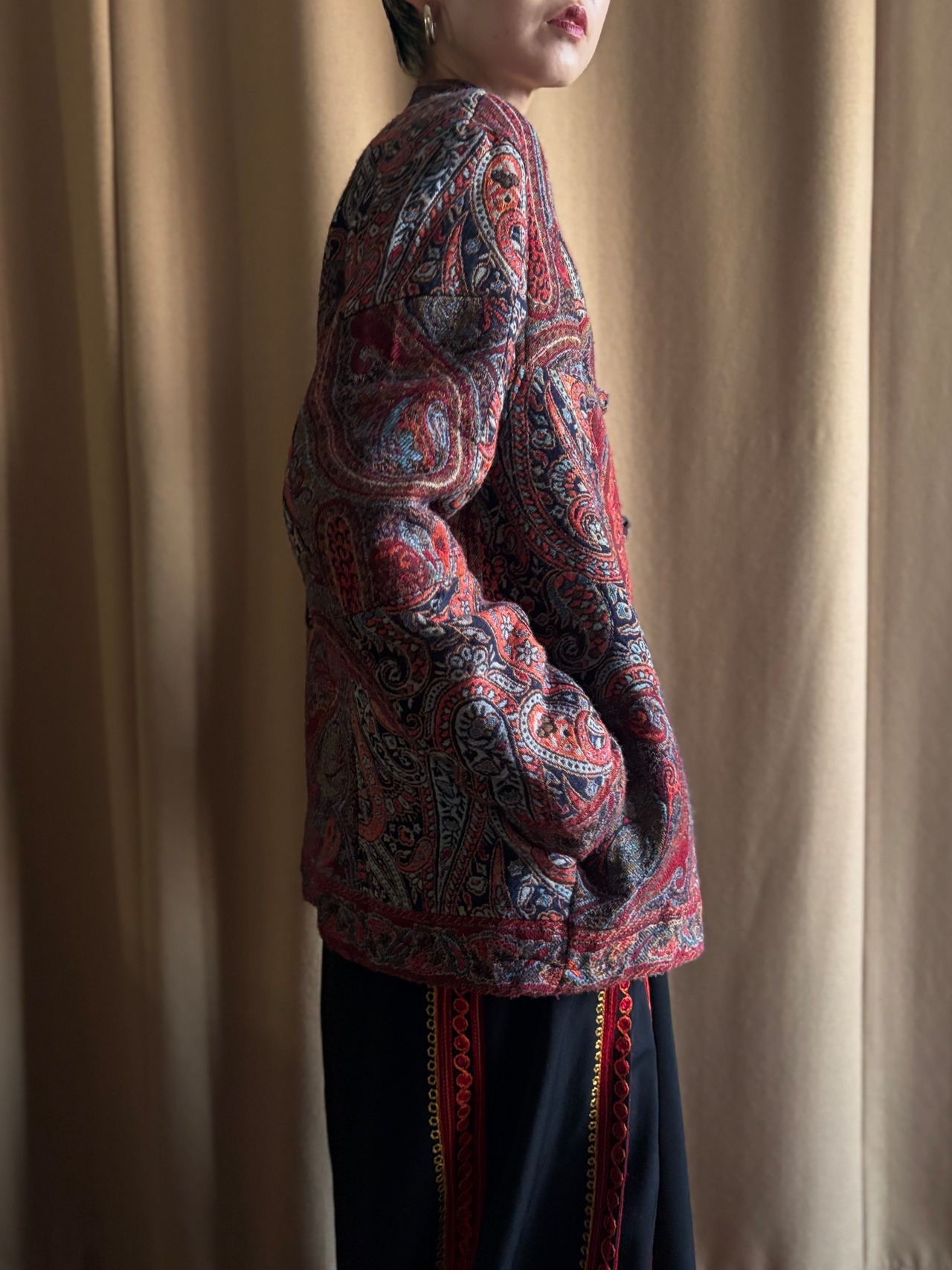 paisley pattern china button jacket-5082-12