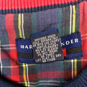 MARK ALEXANDER SPORT　クルーネック　ニット　スウェット　ボーダー　ネイビー　L