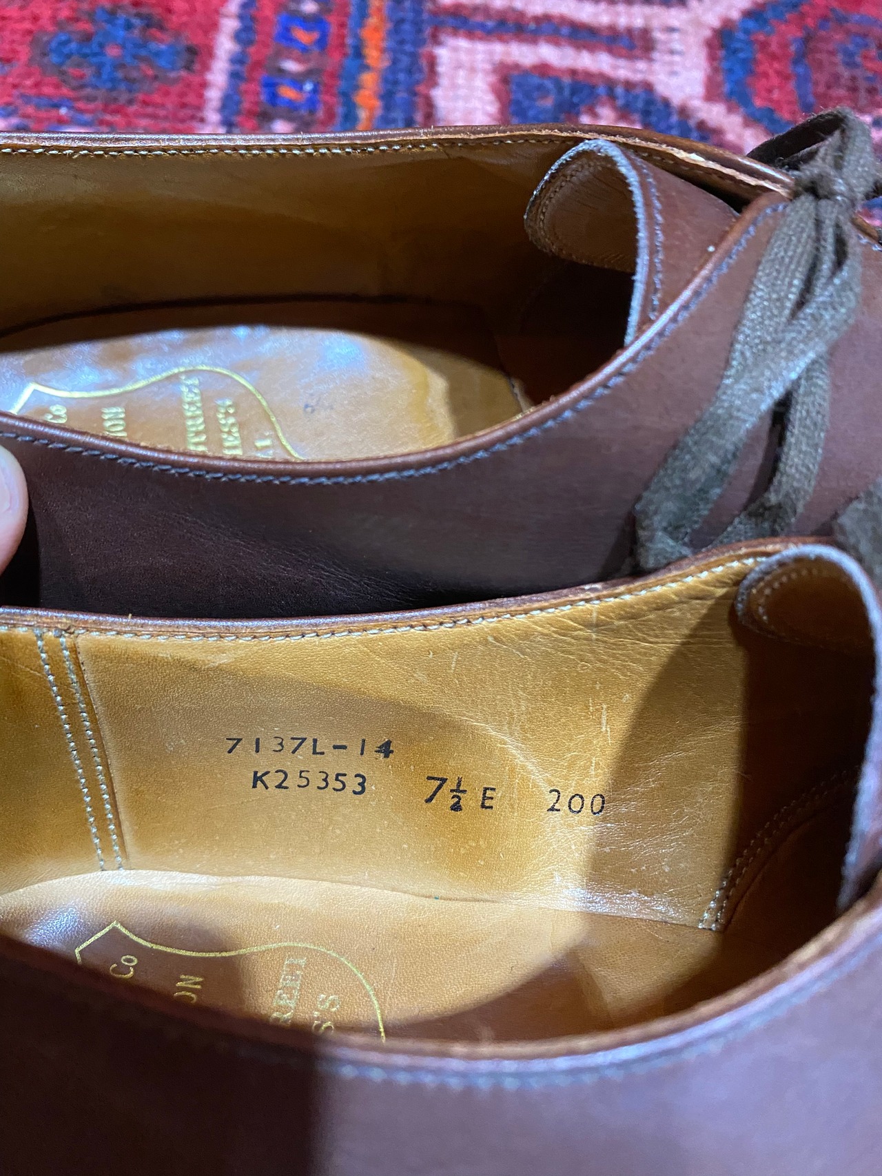 ◎.POULSEN SCONE NEW&LINGWOOD CROCKETT&JONES MADE LEATHER PLAIN  