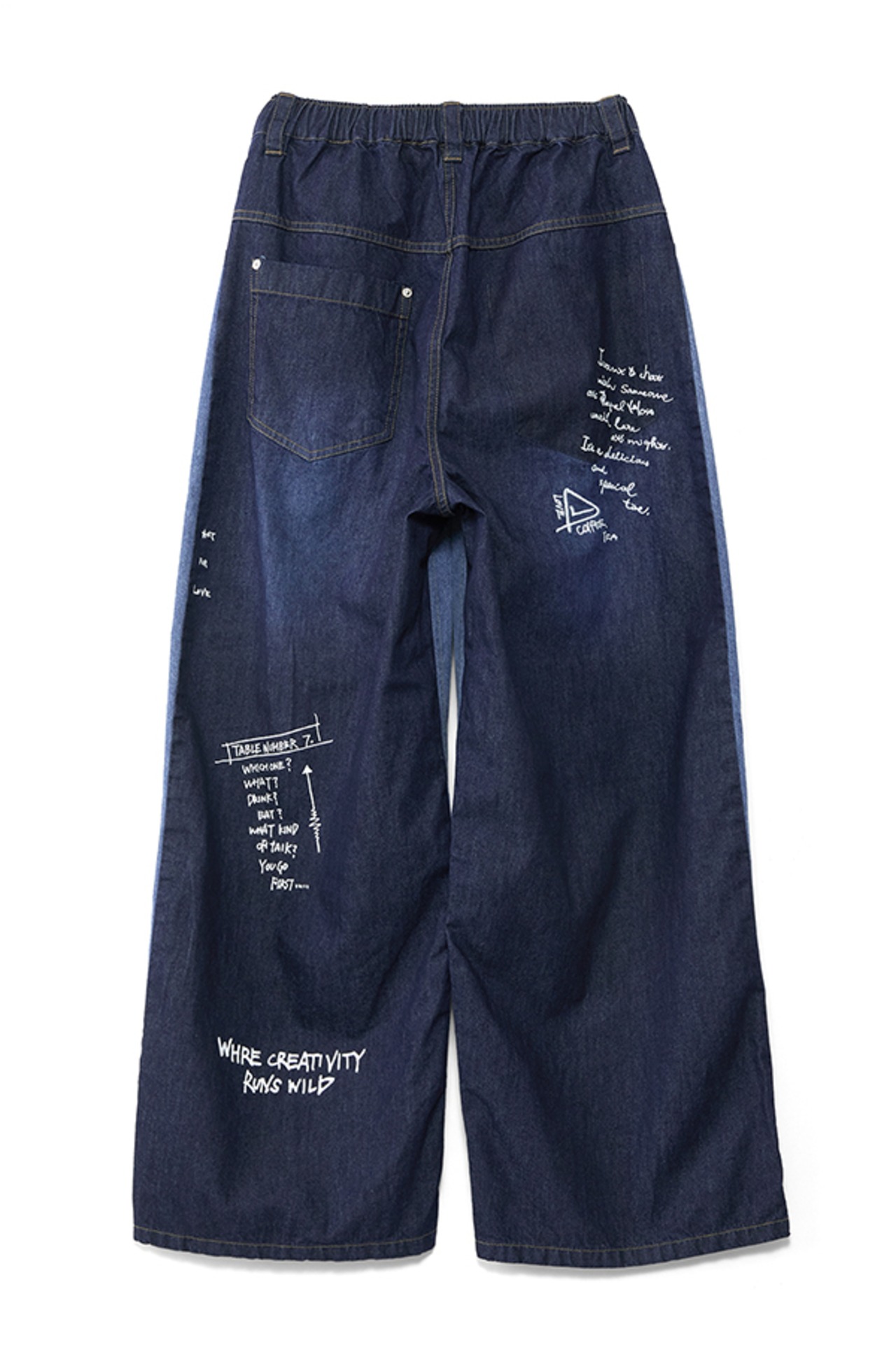 アウラアイラ AULA AILA GRAFFITI DENIM PANTS