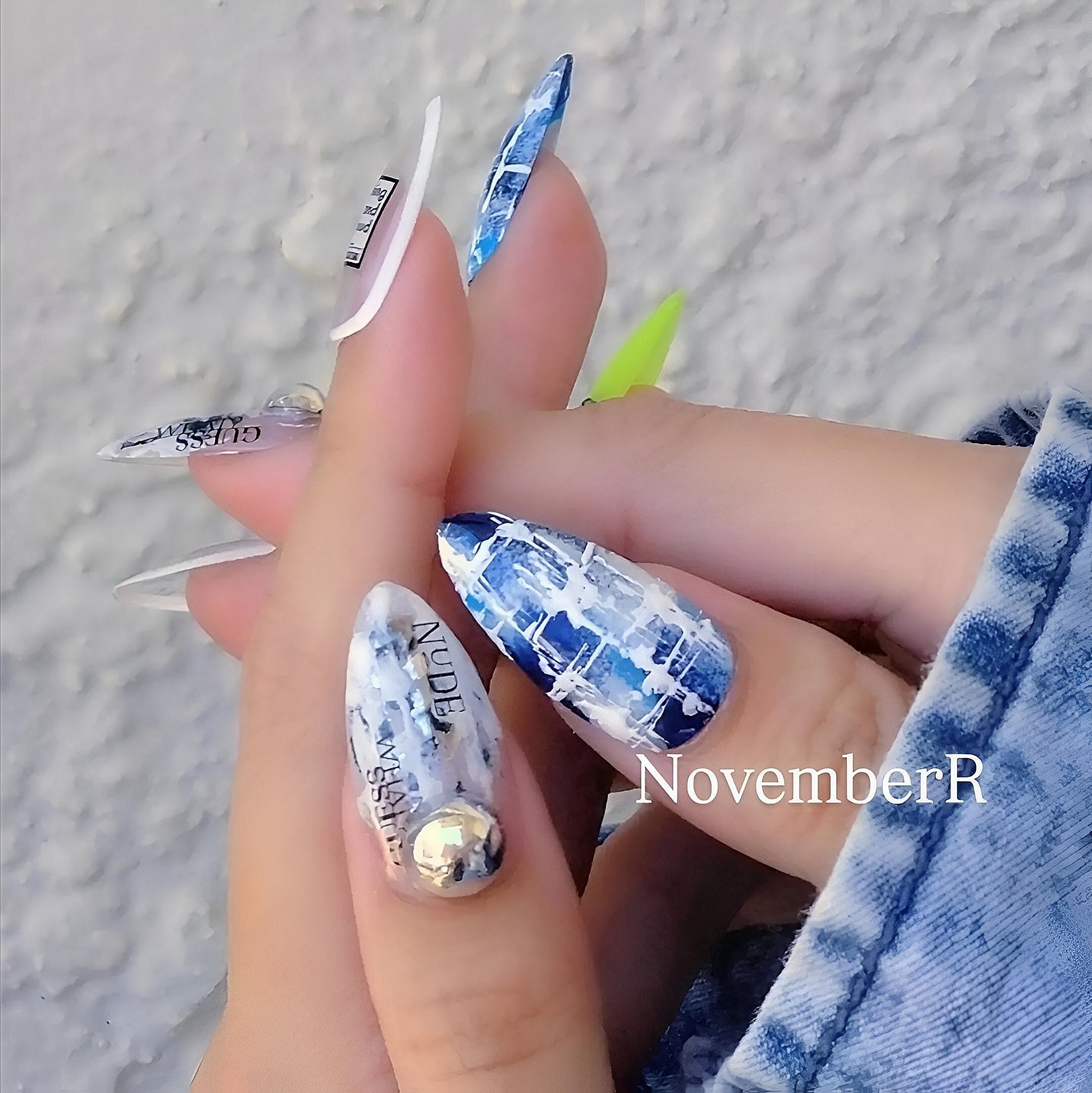 LA887☆ニュアンスデニムネイルチップ | NovemberR 〰️ネイルチップ