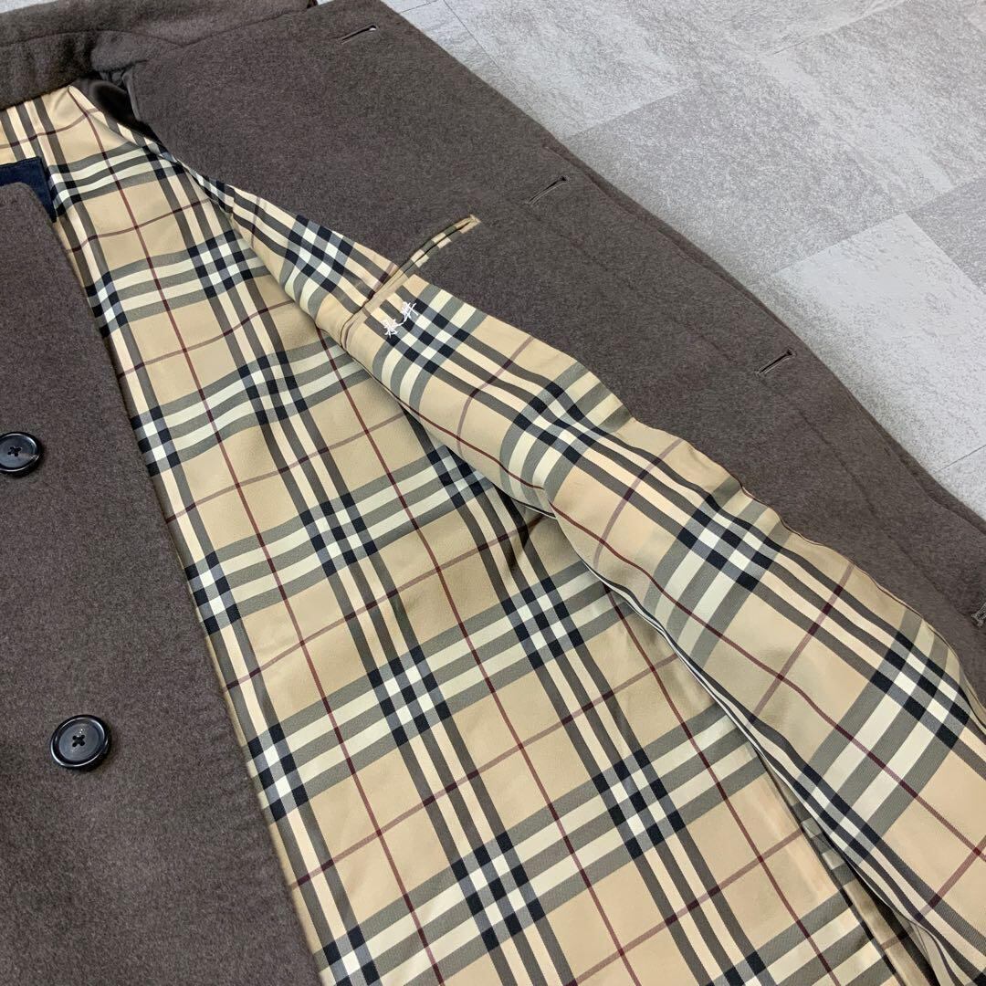 完璧 美品 ステンカラーコート ノバチェック アンゴラ カシミヤ